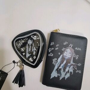 NEW Corpse Bride Large Zip Wallet & Tassled Coin Bag Grunge Whimsigoth Fantasy‎